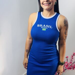 Vestido Brasil Malha Canelada – Tamanho Único